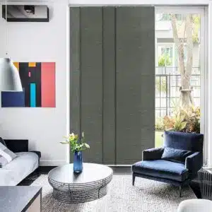 Modern adjustable sliding track blinds for wide glass doors